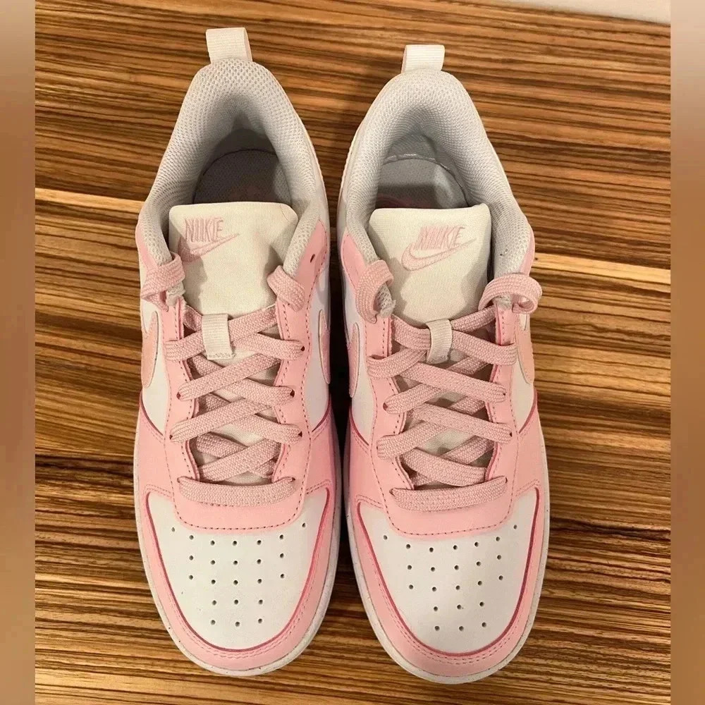 NIKE | Court Low Borough Recraft | Pink White | Boys Youth 6/ Womens 7.5 - Picture 5 of 9
